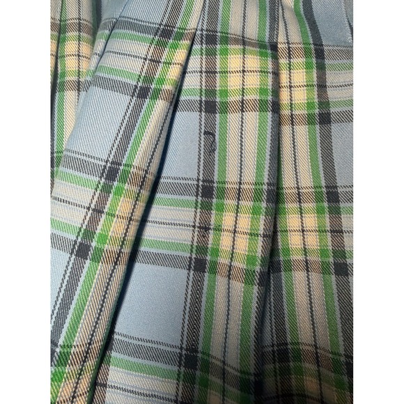 Forever 21 Blue Green Plaid Gingham Colorblock Pleated Mini Skirt Plus Size 0X - Picture 8 of 11